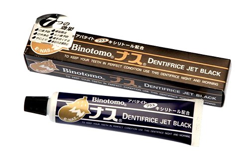 &quot;Fudo Kagaku&quot; &quot;Binotomo Баклажан&quot; Зубная паста для защиты от кариеса и зубного камня отбеливающая черная  80г 1/36