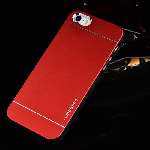 Чехол Motomo 1 пластик + алюминий красный iphone 4/4s/ 5/5s/ 6/ 6s/ 6+/ 7 /7+