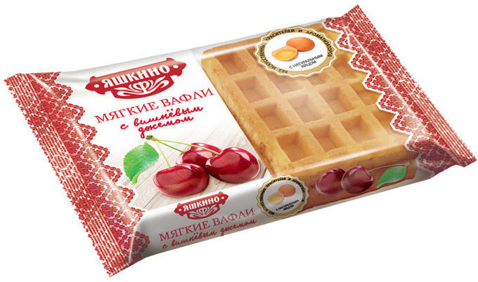 Вафли в красной упаковке