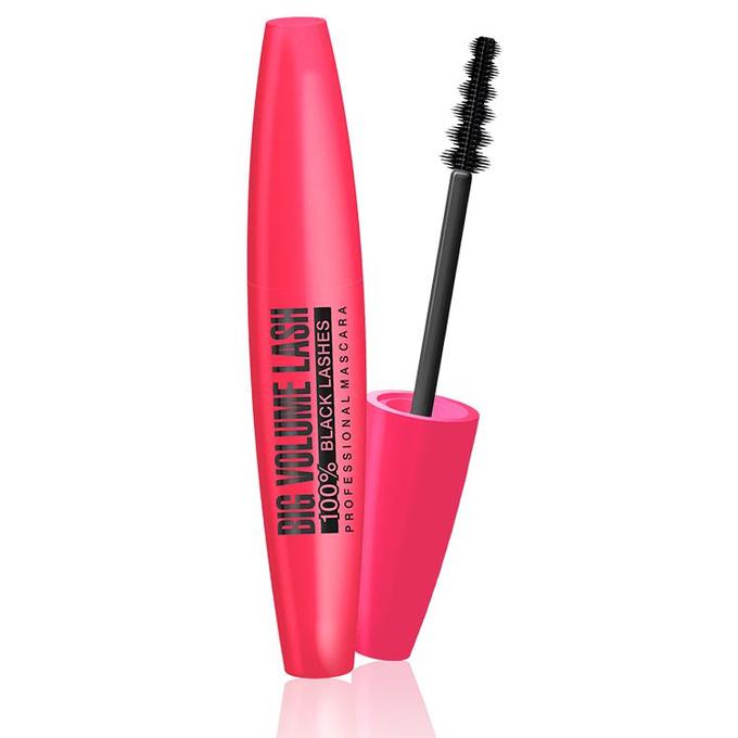 &quot;Big Volume Lash Professional Mascara 100% Black Lashes&quot; Тушь для ресниц Объем, удлинение, подкручивание  9мл розовый футляр