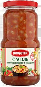 Фасоль Пиканта 530 г по-монастырски с овощами 1х6