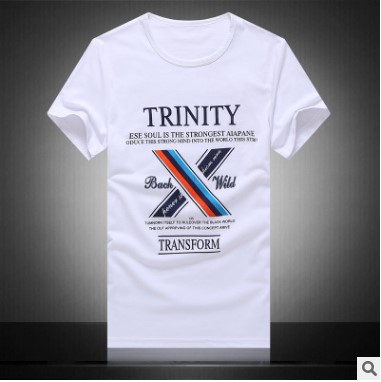 Футболка с короткими рукавами белая, с надписью &quot;TRINITY&quot;