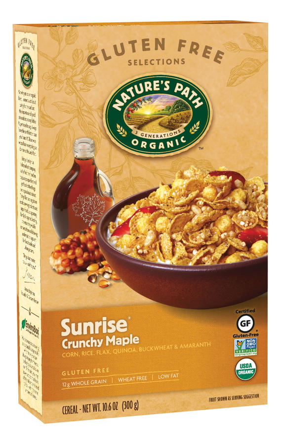 Sunrise® Crunchy Maple хрустящие хлопья и воздушные подушечки с кленовым сиропом 300гр 1*6