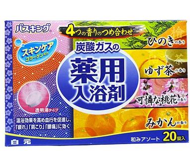 &quot;Hakugen&quot; &quot;Bath King&quot; Соль для ванны  С ароматами японского кипариса, цитрона, персиковых цветов, мандарина (20 таблеток)