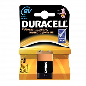 DURACELL TurboMax Батарейка алкалиновая 9V 6LR61 1шт