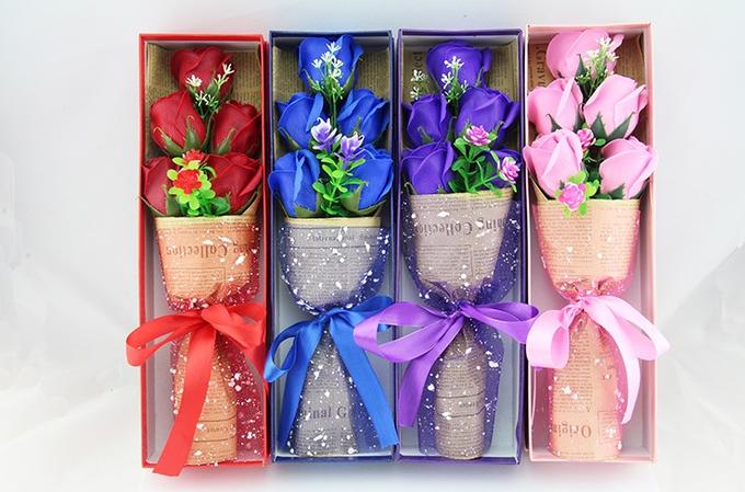 Букет из цветов из мыла + подарочная коробка