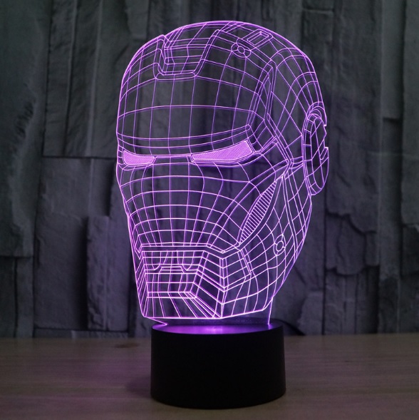 3D светильник-ночник Железный человек станет украшением любого интерьера
