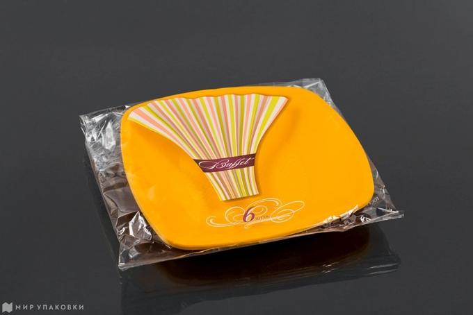 Мир упаковки Тарелка квадратная десертная BUFFET желтая d-180 (6 шт.) 183897в