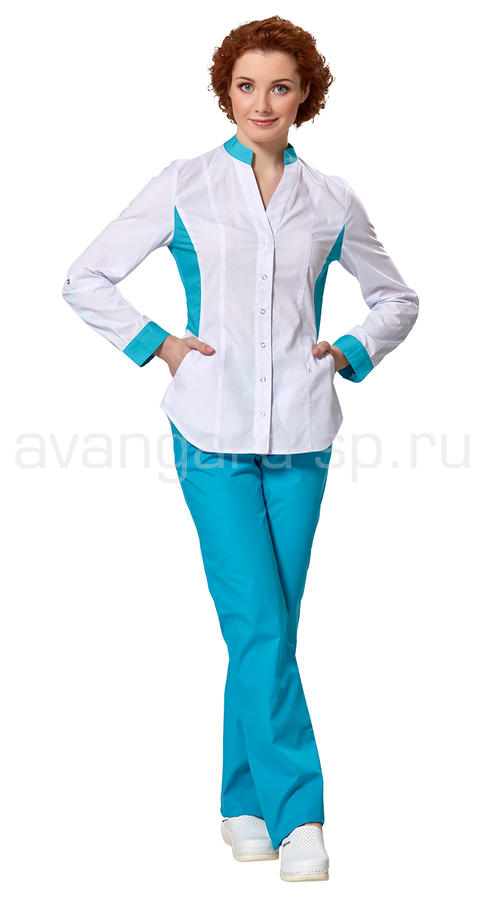 Медицинский костюм женский с длинным рукавом