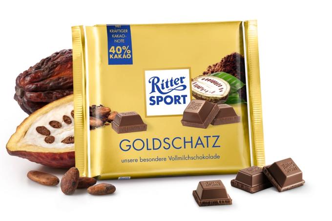 Шоколад Ritter Sport (6066)  молочный GOLDSCHATZ