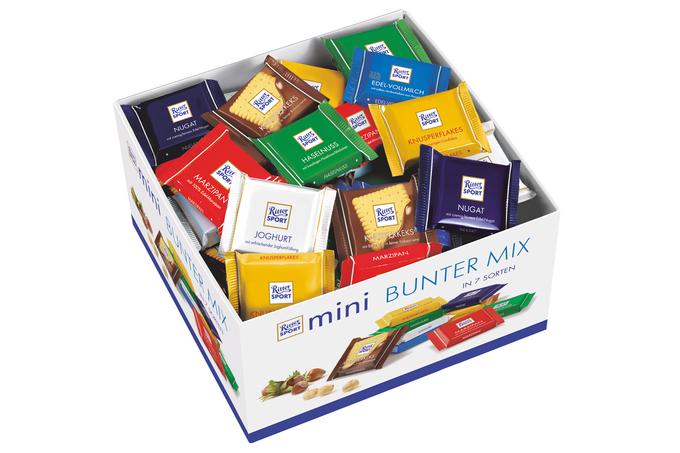 Шоколад Ritter Sport Мини упаковка ассорти 7 видов &quot;Bunter Mix&quot;