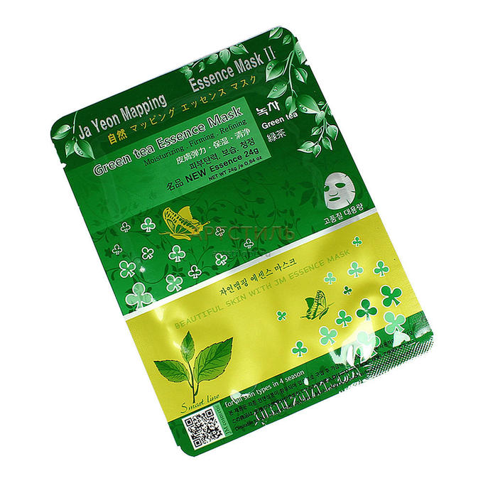 355!! Ja Yeon Mapping GREEN TEA Тканевая маска для лица с экстрактом Зеленого чая 23г.