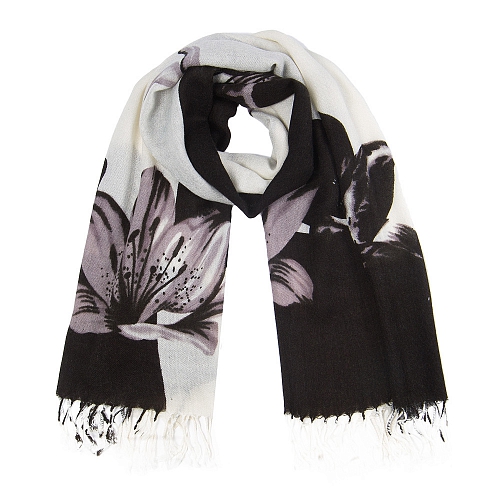 палантин moltini 31010-04g. палантин бело черный. платок арт. черно-белый шарф палантин. черно-белый палантин.