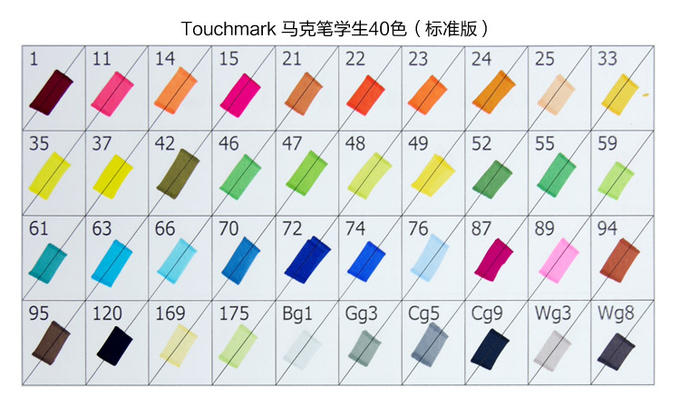 Наборы Touch Mark 40 цветов Студент