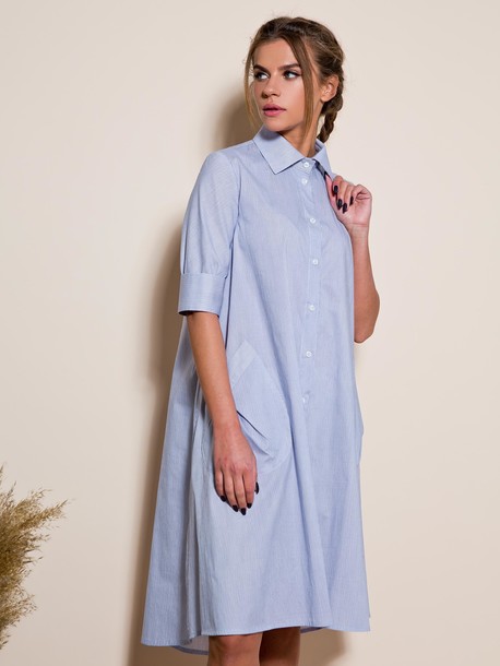 Синтия платье-рубашка синий