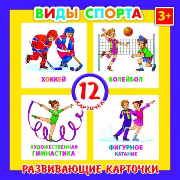 ФЕНИКС+ Карточки развивающие ВИДЫ СПОРТА /12 шт/ 110*110мм, п/бег с европодвесом