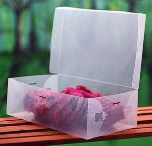 Пластиковый короб для обуви с откидывающейся крышкой
