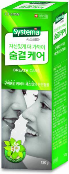 LION Зубная паста  для ухода за дыханием с ароматом жасмина и мяты «SYSTEMA»,120 гр