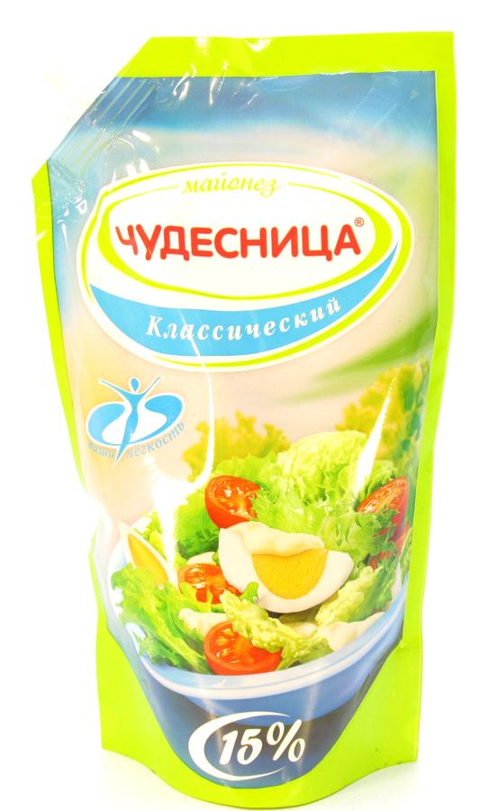 Соус майонезный Чудесница 420мл классический 15% дой-пак 1х20