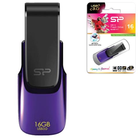 Флэш-диск 16GB SILICON POWER B31 USB 3.0, фиолетовый, SP016G