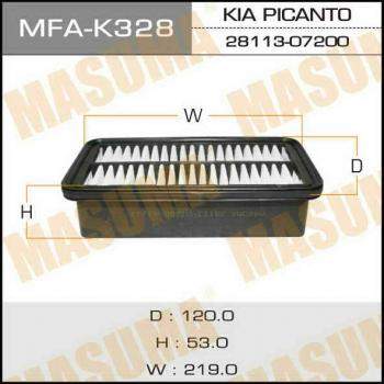 Воздушный фильтр MASUMA LHD KIA/ PICANTO V1100 04- (1/40)