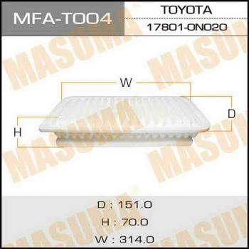 Воздушный фильтр A- MASUMA TOYOTA/ YARIS/ NLP90 05-08 (1/20)