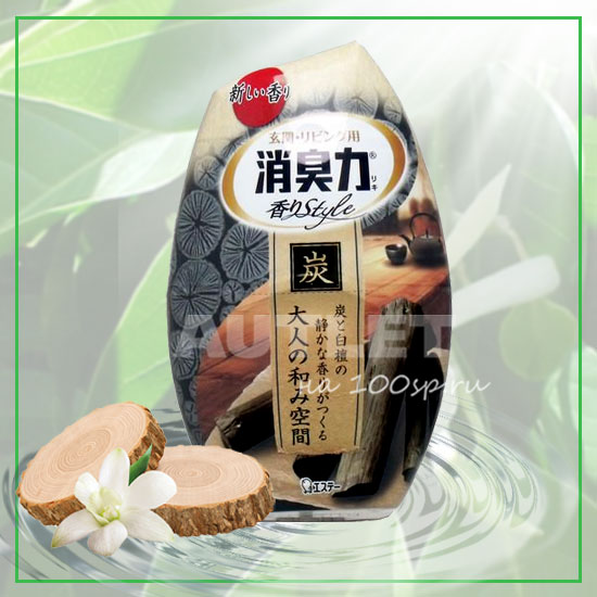 &quot;ST&quot; &quot;Shoushuuriki&quot; Жидкий дезодорант – ароматизатор для комнат c ароматом древесного угля и сандалового дерева, 400 мл