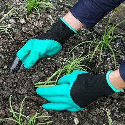 Садовые перчатки-грабли 2 in 1 Garden Gloves - позволяют копать и садить без использования дополнительных садовых инструментов ц