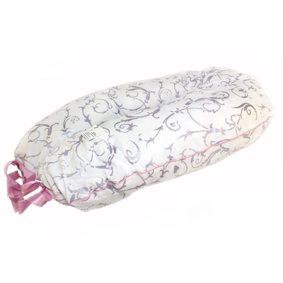 Подушка для беременных, наполнитель полистирол/холлофайбер, бело-розовая