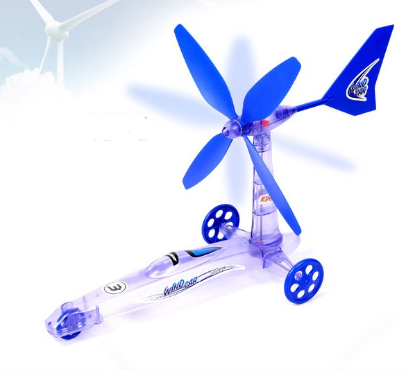 Головоломка развивающая автомобиль энергии ветра (48 детали) цвет БЕЛЫЙ СИНИЙ