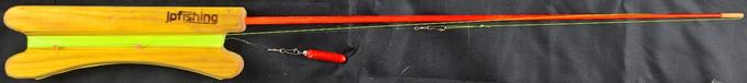 Удочка зимняя на корюшку №6 JpFishing (самодур №2 20-3см, роз. моб,1.2м, 0.23х25м, кр. кончик 39см)