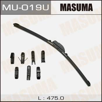 Дворник MASUMA 19&#039;   бескаркасный, универсальный   (475мм)  8 видов креплений              (1/50)
