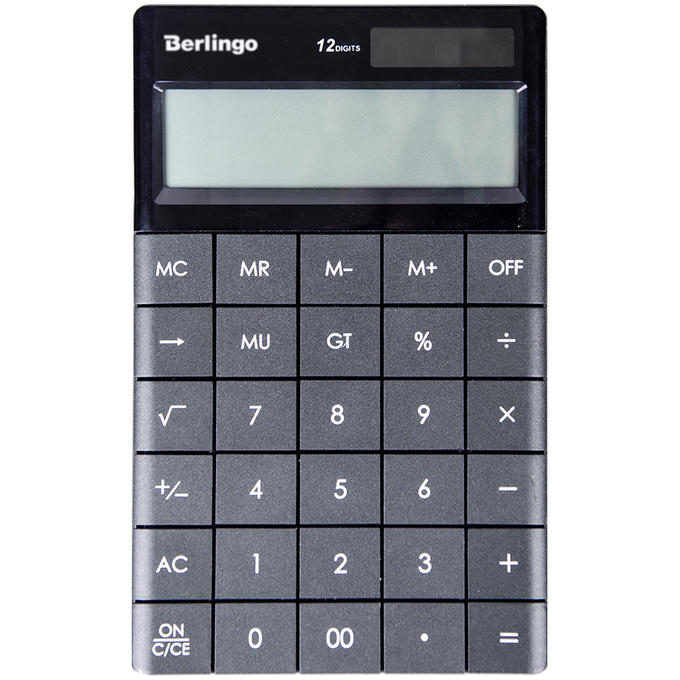 Калькулятор настольный Berlingo &quot;Power TX&quot;, 12 разр., двойное питание, 165*105*13мм, антрацит