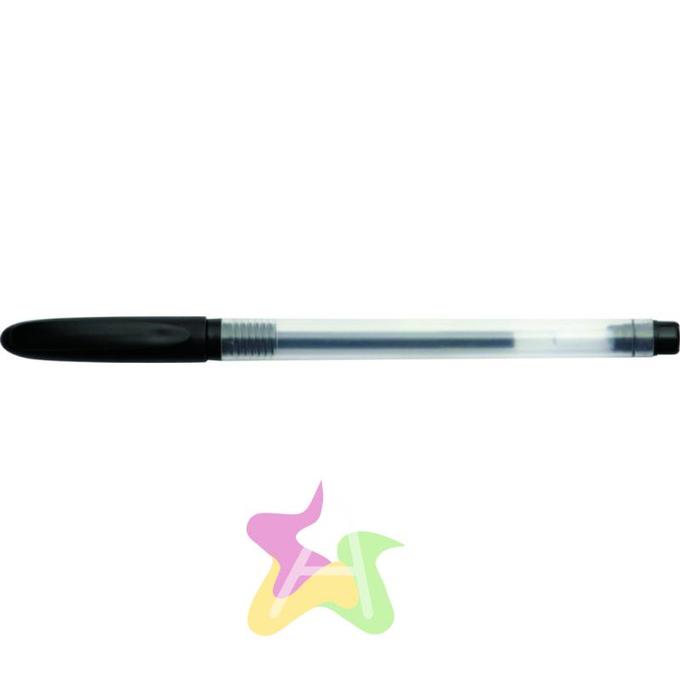 Ручка гелевая, пиш.узел=0,5мм, полупрозрачная, черные чернила