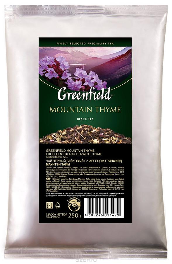 Черный чай листовой Greenfield Mountain Thyme с чабрецом, 250 г