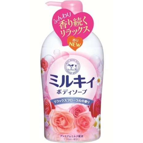Молочное мыло для тела с аминокислотами шёлка и ароматом цветов MILKY BODY SOAP, 550 мл.