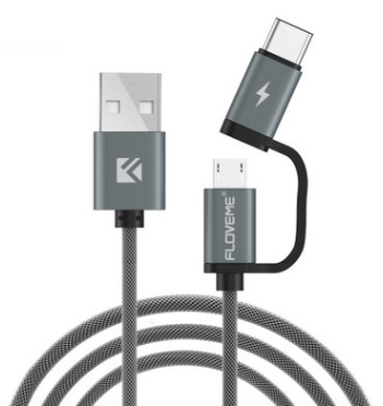 USB-кабель micro/TYPE-C цвет: СЕРЫЙ
