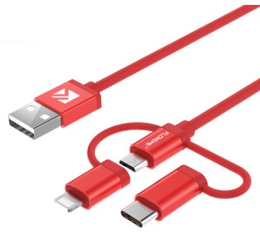 USB-кабель 3в1 Apple/Android/TYPE-C цвет: ЧЕРНЫЙ