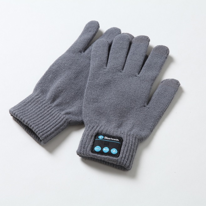 Перчатки с гарнитурой Bluetooth для сенсорного экрана цвет: СЕРЫЙ