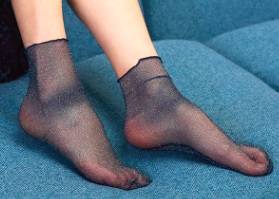 Полупрозрачные носки с люрексом