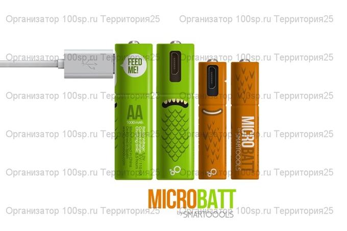 Батарейки пальчиковые. Аккумуляторные. USB. Тип АА