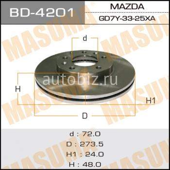 Диск тормозной MASUMA front MAZDA6  02-  [уп.2]