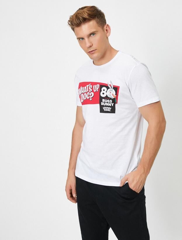 KOTON Лицензионная футболка с коротким рукавом и принтом Bugs Bunny