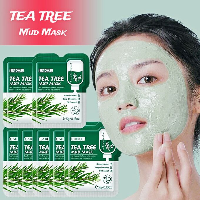 LAIKOU TEA TREE MUD MASK Грязевая маска для лица с зеленым чаем, 5г