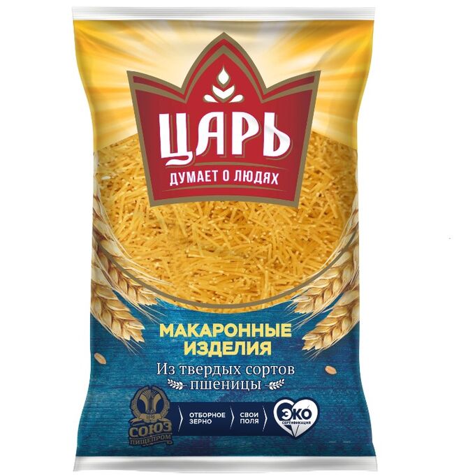 СоюзПищепром СПП макароны Вермишель тонкая &quot;Царь&quot; 400 гр группа А в/с