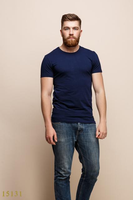 Мужская футболка 15131 темный синий