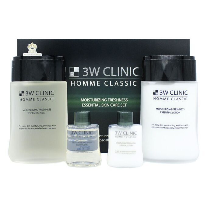 3W Clinic Набор для комплексного ухода за мужской кожей с эффектом увлажнения и свежести &quot;Homme Classic Essential Skin Care Set &quot;150 мл 150 мл 30 мл