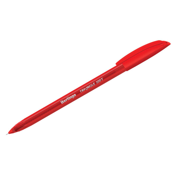 Ручка шариковая Berlingo &quot;Triangle 100T&quot; красная, 0,7мм, трехгран., игольчатый стержень