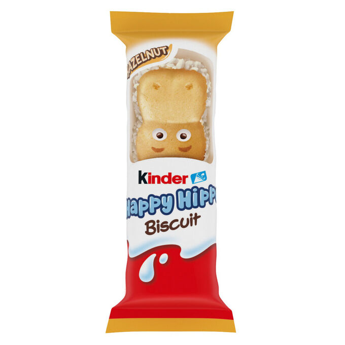 Вафельный батончик Kinder Happy Hippo Hazelnut в виде бегемотика Киндер Мини Хэппи Хиппо со вкусом ореха  20,7 гр