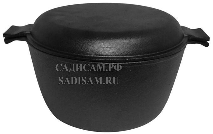 САДИСАМ Кастрюля чугун. с крышкой сковородкой 4,5л СС-24/45 (СКР) (1/4)